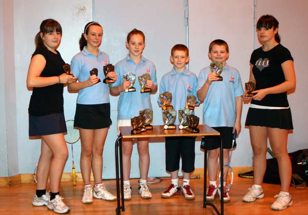 Rochdale Junior Badminton Club Under 16's tournament winners