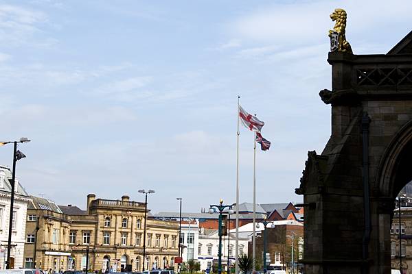 The flag of St George flying at the Town Hall