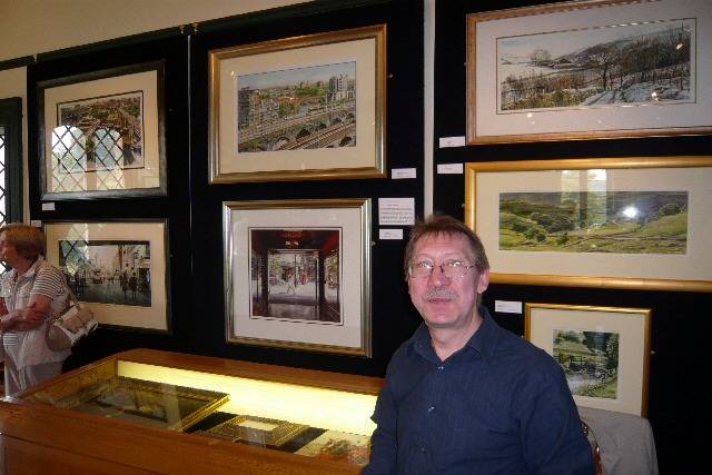 Geoff Butterworth at his exhibition at Towneley Hall