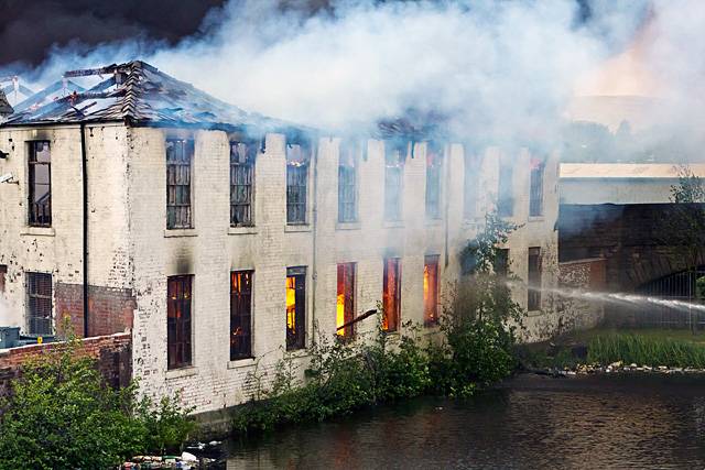 The fire at the building owned by Sartex Quilts and Textiles Ltd on Norwich Street