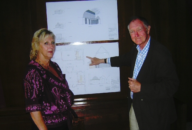 Stuart Carmichael in 2011 showing plans to extend and improve the St Andrew's Church community facilities
