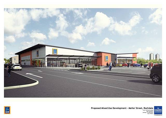 An artist's impression of what the new Aldi store could look like
