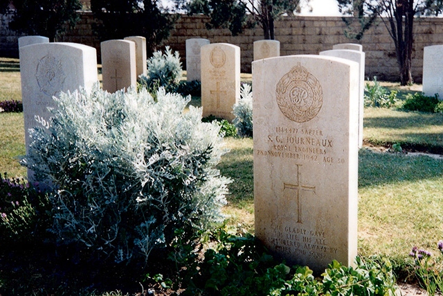 The war grave of Royal Engineer Stanley Journeaux