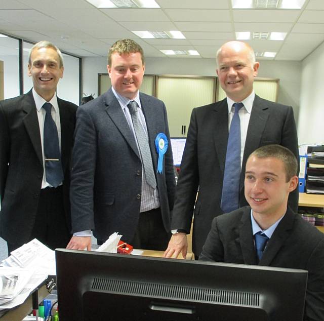 David Nuttall, Bury North MP, William Hague, Iain Gartside and apprentice Jack Gough