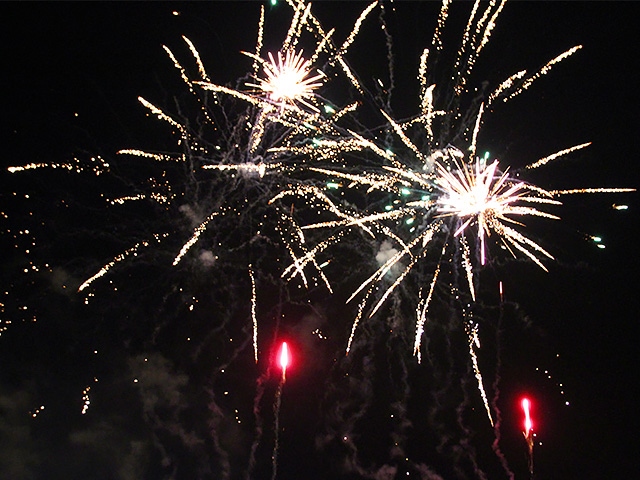 Fireworks at the Middleton Christmas lights switch on