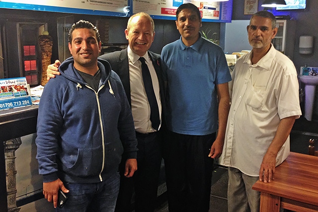 Simon Danczuk with staff at the Istanblue