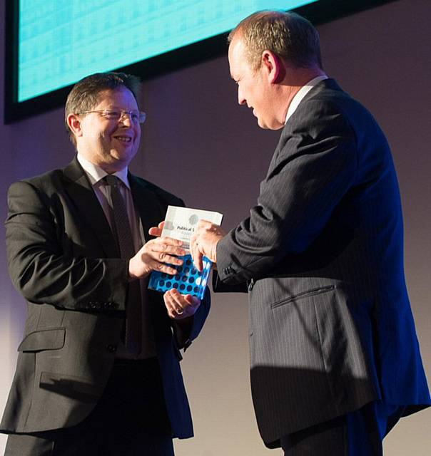 Simon Danczuk accepting Campaigner of the Year award last night from Iain Watson of the BBC