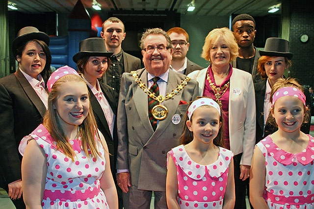 Mayor Peter Rush and Mayoress Monica Rush with Middleton Popstars