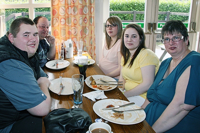 The Twynhm Family enjoy a meal out