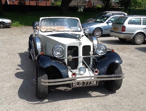 The vintage car Mayor Peter Rush and Mayoress Monica Rush were driven to the surpise party in