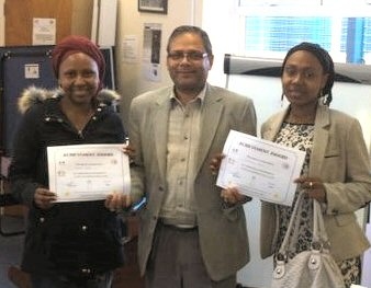 Residents celebrate as they came to the end of a successful 10 week ESOL class 
