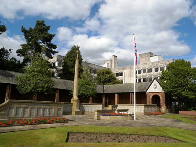 Middleton War Memorial and Gardens of Remembrance in Manchester Old Road
