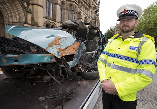 Car wreckage from a drink drive crash
