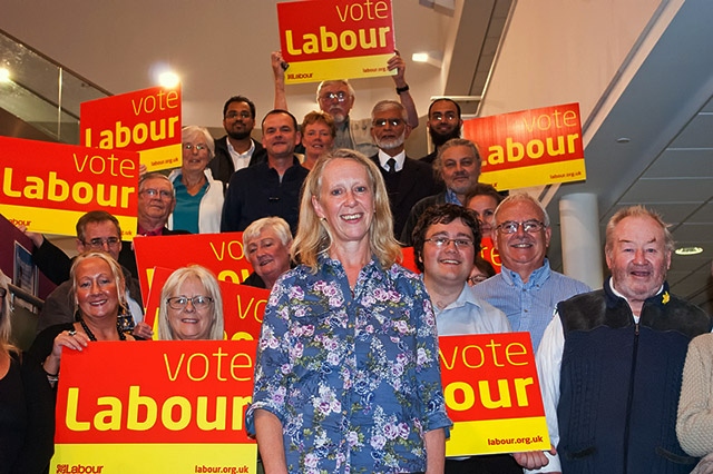 Liz McInnes with supporters after her selection