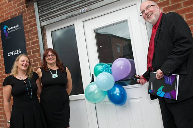 Karen Simpson & Heather Wild, Directors, at Littleborough Business Centre; and John Kay, Commercial Legal Consultant at Molesworths, Bright and Clegg Solicitors who opened Littleborough Business Centre on 4 July 2014