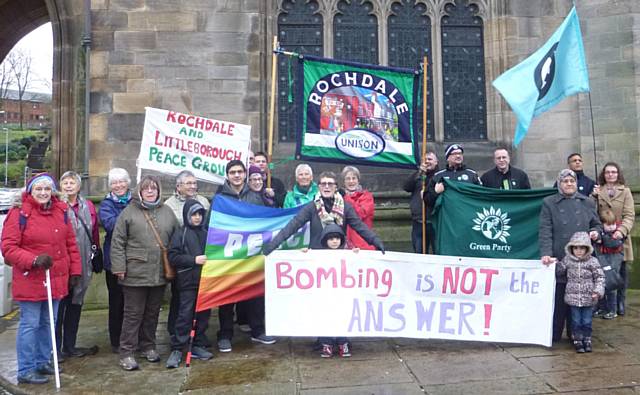 Rochdale and Littleborough Peace Group say 'bombing is not the answer'