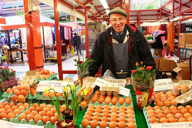 Peter Jordan would have celebrated the 100th anniversary of his family business on Rochdale market next month, pictured here in 2015