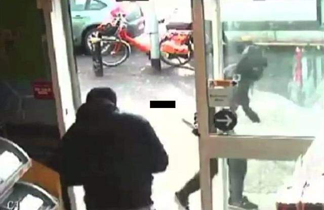 Four masked men brandishing an arsenal of weapons were foiled in their bid to rob a cash-in-transit van at the Co-op store on Kenyon Lane in Middleton at about 12.25pm on Thursday 15 January 2015. 
