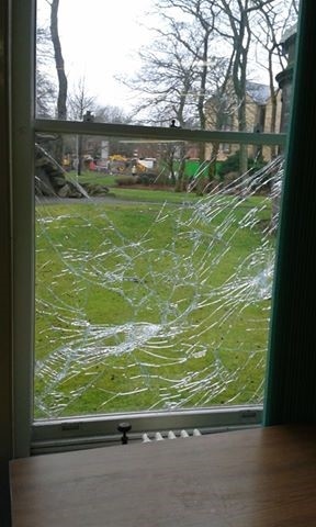 Hare Hill House window damage