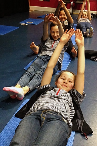 Guides doing Pilates