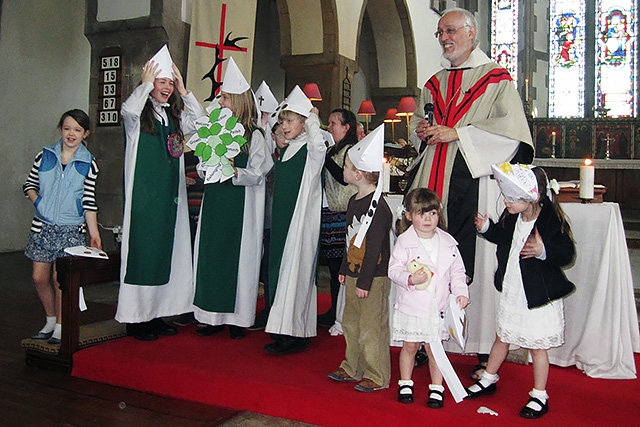 The Bishop of Manchester with St Aidan's Sunday School children 