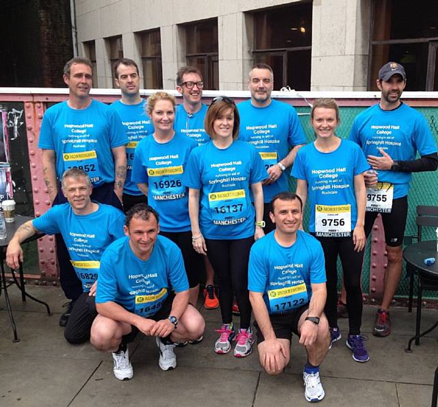 Hopwood Hall College staff before taking part in the Manchester 10k run
