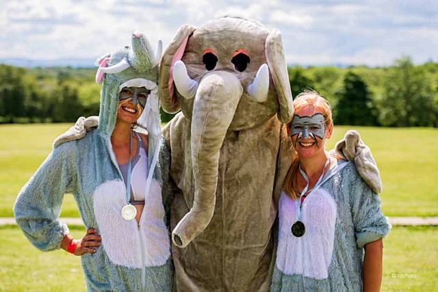 Runners dressed as elephants take over Heaton Park to fund conservation efforts