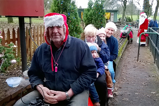 Santa visits Springfield Park model train