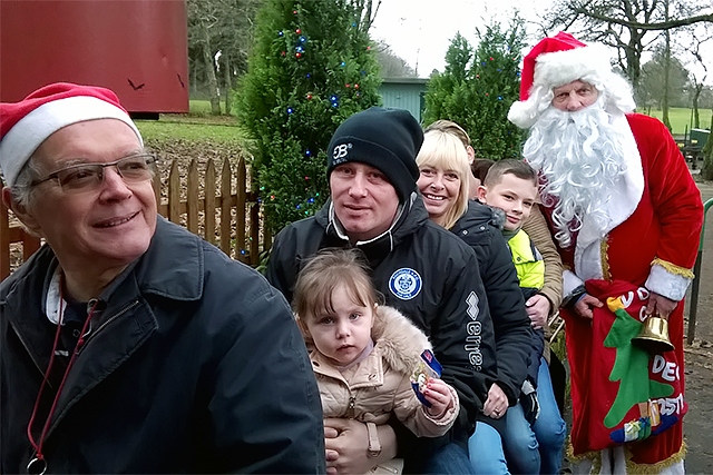 Santa visits Springfield Park model train