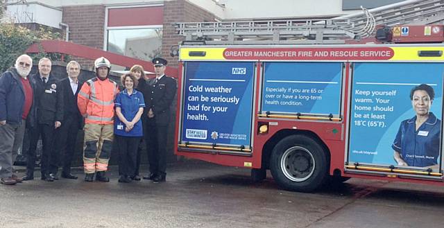 Councillor Tom McGee, Councillor David Acton, Chairman, Greater Manchester Fire & Rescue Authority, Andrew Webb, Watch Manager Steve Bullock, GMFRS, Sister Jan Sinclair, Senior Health Care Public Health Nurse, Dr Donna Sager, Deputy Director of Public Health, People's Directorate, Paul Starling, 