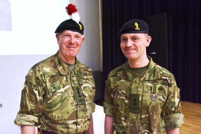 Colonel Mike Glover, commandant of Greater Manchester Army Cadet Force, with Lieutenant Dave Hewitt, a Cadet Force adult volunteer
