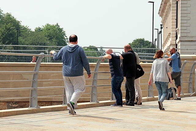 The new bridge over the River Roch in Rochdale town centre