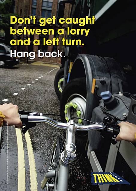 A large proportion of deaths happen when a cyclist is at the front left of the truck
