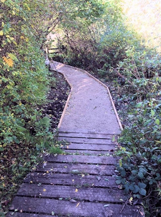 The Wince Brook path from Kirkway to bridge one, which was regenerated in summer 2018