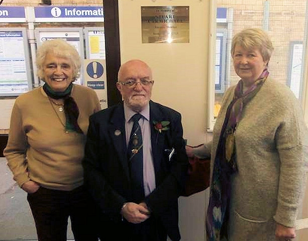 Rae Street, Chair of FOLS, Ernest Smith, Littleborough
ticket office and Jackie Carmichael 
