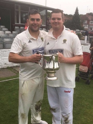 Michael Harling, left, and Ben Chapman after last season's Wood Cup Final victory