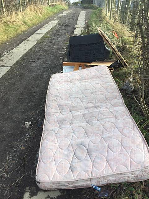 Household furniture fly-tipped on Clegg Hall Road