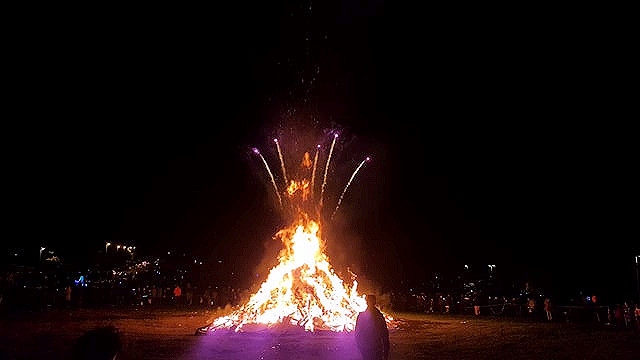 The annual council-organised bonfire and firework display at Cronkeyshaw Common