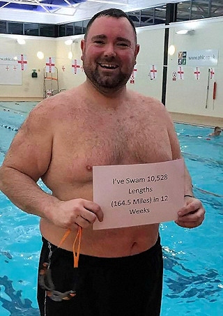 Scott Teirney has swum 10,528 lengths in 12 weeks for the Save Samantha appeal