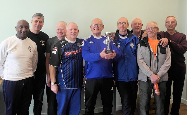 Rochdale AFC’s Walking Football team, Rochdale Strollers, David Brooks fourth from right 