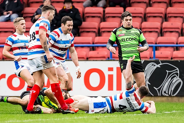 Rochdale Hornets versus Halifax at the Crown Oil Arena in February