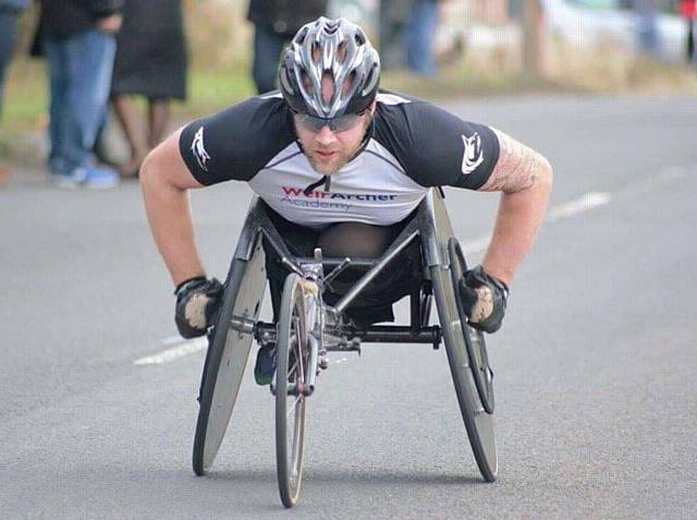 T54 Wheelchair racer Stuart Bloor has helped raise more than £16,000 for Weir Archer Academy