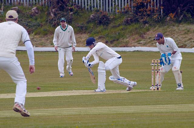 Sam Kindlen defends on way to a maiden century