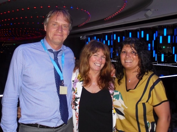 Laura Heywood (centre) with ETIRA's Secretary of the European Association, Vincent van Dijk, and Gabriella Wernhart (right), a remanufacturer based in Germany.