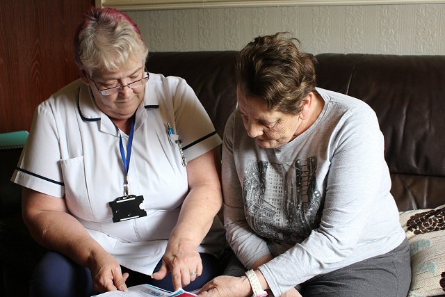 Gladys Lynam (right) with her Staywell Worker has benefited from the frailty scheme 