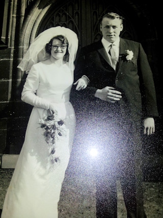 Susan Lees' parents, Brian and Elizabeth Sharrocks, on their wedding day. 