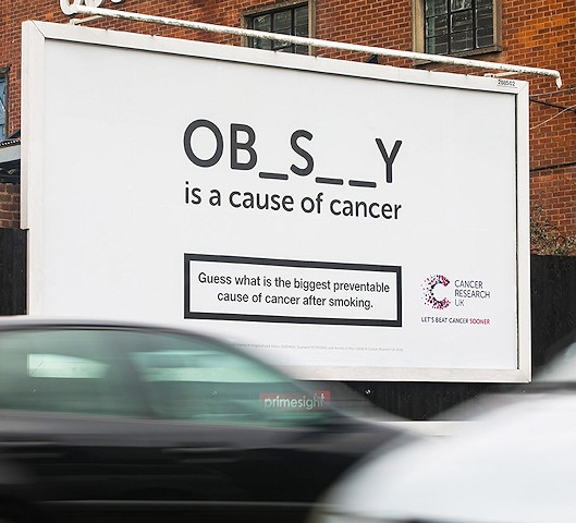 Cancer Research UK is running an awareness campaign to highlight the link between obesity and cancer