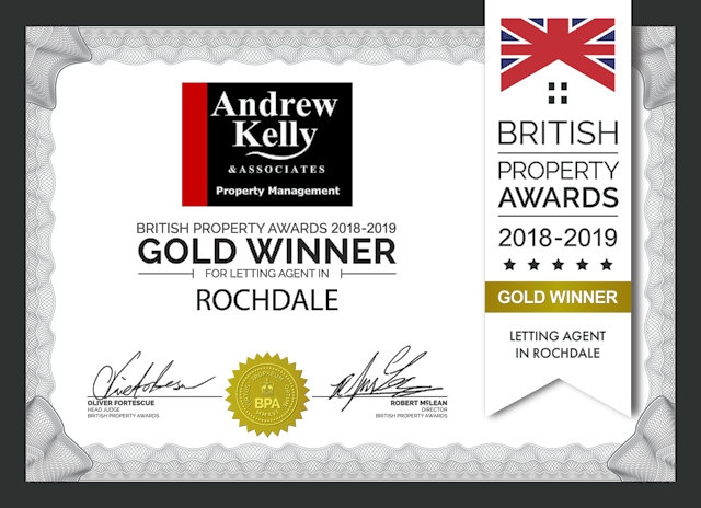 Andrew Kelly win The British Property Award for Rochdale