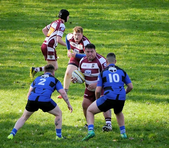 Dale Slamon with ball in hand - Rochdale RUFC