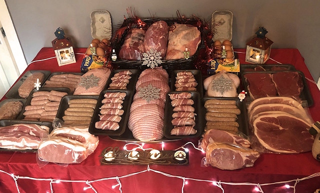 Receive over 40lbs of quality local meat this Christmas with the bumper Christmas hamper